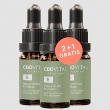 CBD Naturextrakt PREMIUM Öl 5% ★ 2 + 1 GRATIS